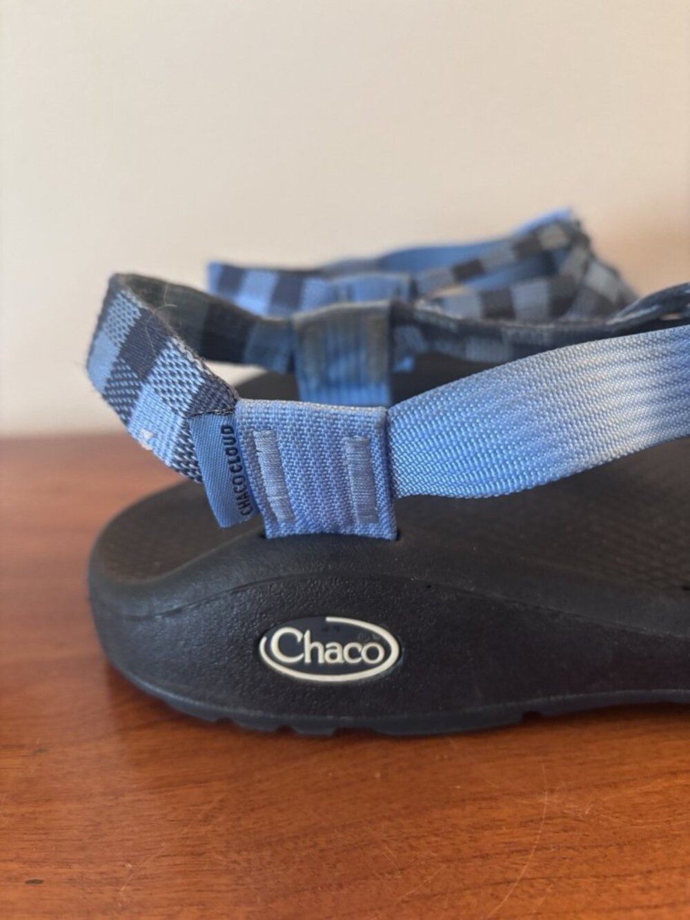 Chaco Cloud Womens Size 8 Blue Plaid Sandals Strappy - Picture 4 of 8